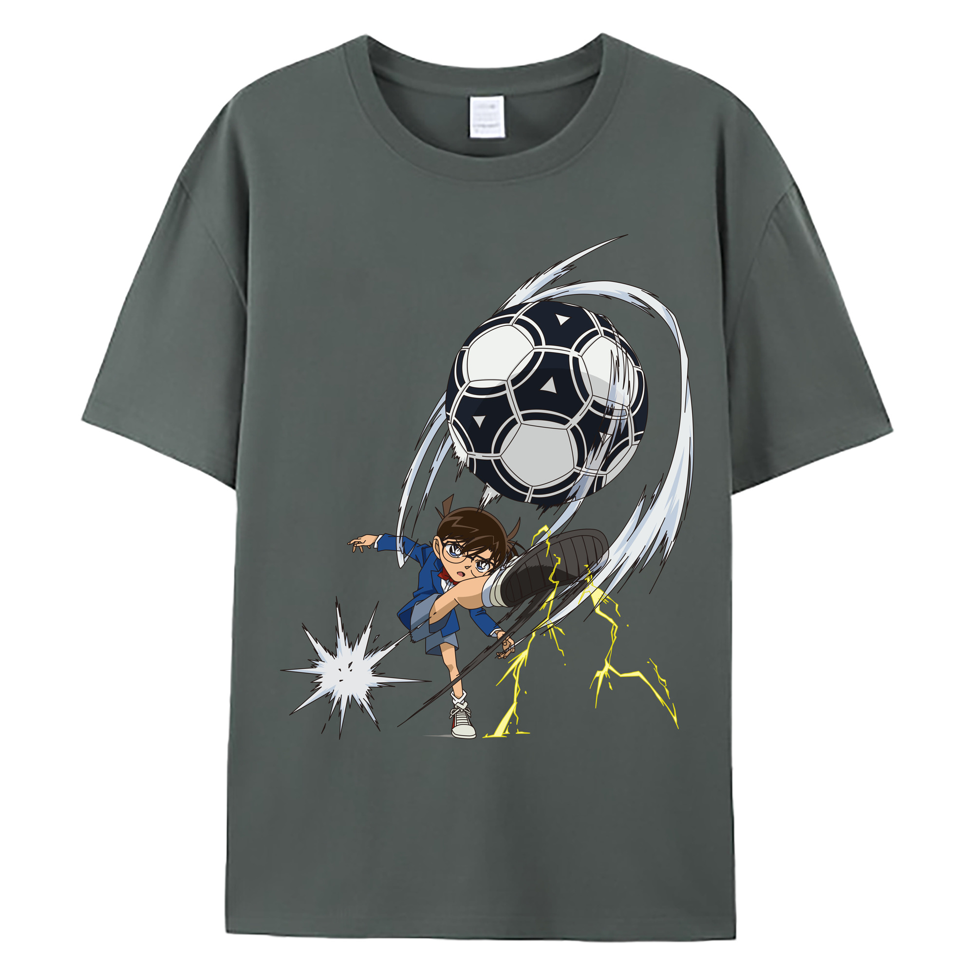 （画像用） 名探偵コナン 江戸川 コナン Detective Conan Conan Edogawa 綿100％ メンズ半袖Tシャツ｜肌触りやわらか＆通気性